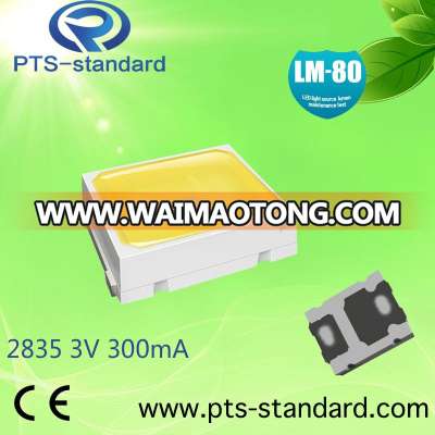 High quality 1w 3v 300mA 2700k-6500k 110-114lm 2835 smd led