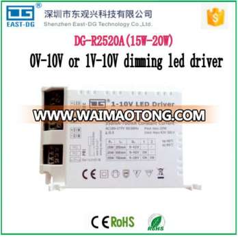 R2520 4-20W 0-10V 10V PWM dimming led driver with constant current 350ma 500ma 700ma output voltage 9-42V for tube from China